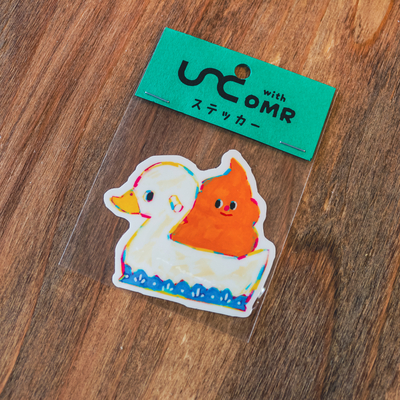ステッカー　UNC with OMR コラボ　｜　１枚入　うんち　おまる　耐候性　耐水性