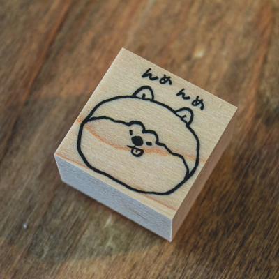 ゴム印 30mm　ハンコ　スタンプ　秋田犬　｜　秋田　犬　んめんめ　渋谷　はち　ハチ