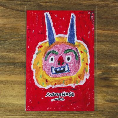 ポストカード　ピンクななまはげ　１枚入　｜　秋田土産　おが　男鹿　神様　なまはげ