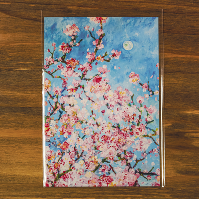 ポストカード　桜と月　１枚入　｜　桜　さくら　サクラ　月　つき　春