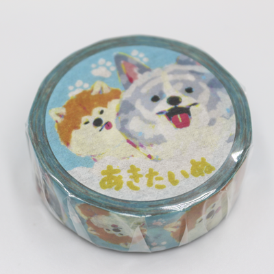 マスキングテープ　１０m巻　15ミリ幅　あきたいぬ｜秋田犬　秋田　秋田土産　お土産　シール　テープ