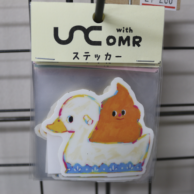 ステッカー　UNC with OMR コラボ　｜　１枚入　うんち　おまる　耐候性　耐水性