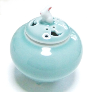 ウサギの波の形状の金属工芸品　香炉　置物 ウサギの波の形状の金属工芸品 香炉 置物 （銅香立て 兎 /no