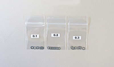 【無限精機】B0764　シムセット φ4x6 (0.1, 0.2, 0.3各10pcs.)