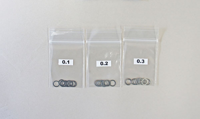 【無限精機】B0766　シムセット φ6x8 (0.1, 0.2, 0.3各10pcs.)