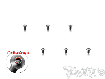 【T-Work's】TSS-440U-316　チタン製UFOソケットヘッドスクリュー・1/16in HEXソケット【4-40 x 3/16インチ/6本入 】