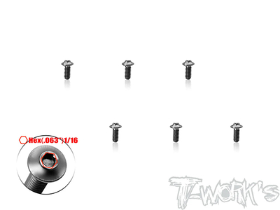 【T-Work's】TSS-440U-14　チタン製UFOソケットヘッドスクリュー・1/16in HEXソケット【4-40 x 1/4インチ/6本入 】