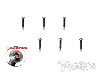 【T-Work's】TSS-440U-12　チタン製UFOソケットヘッドスクリュー・1/16in HEXソケット【4-40 x 1/2インチ/6本入 】