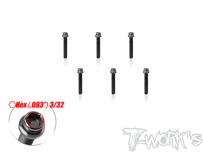 【T-Work's】TSS-440H-58　チタン製キャップヘッドスクリュー・3/32in HEXソケット【4-40 x 5/8インチ/6本入 】