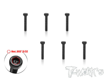 【T-Work's】SS-440H-58　キャップヘッドスクリュー【4-40 x 5/8インチ/6本入 】