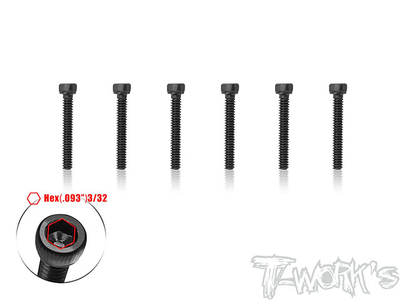 【T-Work's】SS-440H-34　キャップヘッドスクリュー【4-40 x 3/4インチ/6本入 】