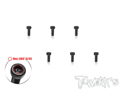 【T-Work's】SS-440H-14　キャップヘッドスクリュー【4-40 x 1/4インチ/6本入 】