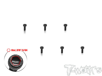 【T-Work's】SS-256H-316　キャップヘッドスクリュー【2-56 x 3/16インチ/6本入 】