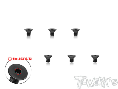 【T-Work's】SS-832C-14　フラットヘッドスクリュー【8-32 x 1/4インチ/6本入 】