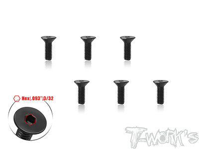 【T-Work's】SS-832C-12　フラットヘッドスクリュー【8-32 x 1/2インチ/6本入 】