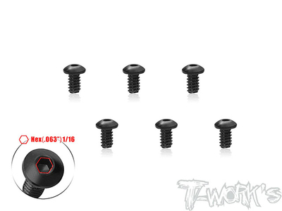 【T-Work's】SS-440B-316　ボタンヘッドスクリュー【4-40 x 3/16インチ/6本入 】