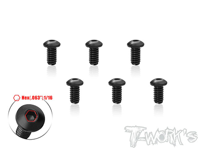 【T-Work's】SS-440B-14　ボタンヘッドスクリュー【4-40 x 1/4インチ/6本入 】