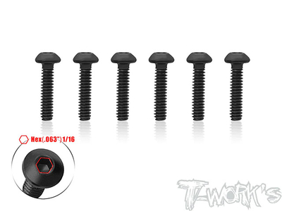 【T-Work's】SS-440B-12　ボタンヘッドスクリュー【4-40 x 1/2インチ/6本入 】