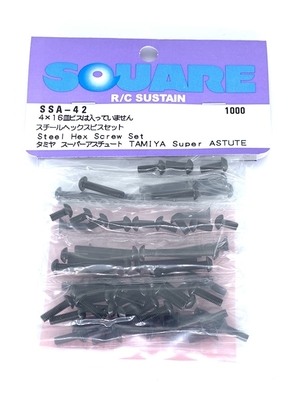 【スクエア】SSA-42　スチールヘックスビスセット タミヤ・スーパーアスチュート用