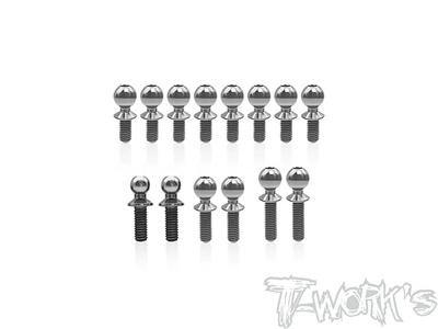 【T-Work's】TP-217　64チタン製ボールエンドセット【アソシ RC10 4WD】