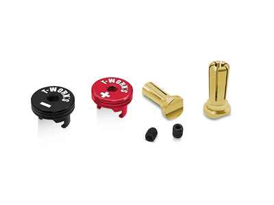 【T-Work’s】EA-040-5L-RB　ヒートシンクロングコネクター5mm【赤/黒】