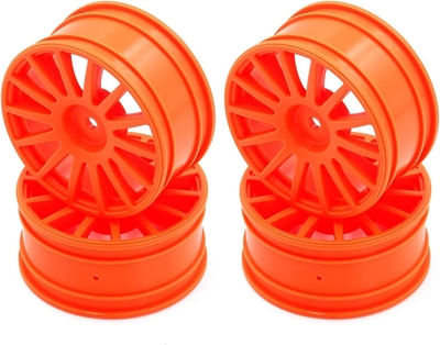 【LCレーシング】C8048 25mmホイール 12mmHEX 蛍光オレンジ 4個入