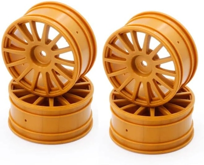 【LCレーシング】C8052 25mmホイール 14本スポーク 12mmHEX ゴールド 4個入