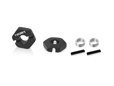 【T-Work's】TE-266-G アルミ製フロント12mm HEXアダプター【RC10 4WD】