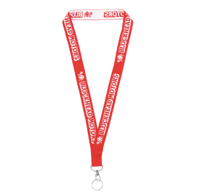 BHM355　BLOCKHEAD MOTORS ネックストラップ【レッド】