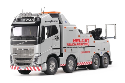 6月発売【タミヤ】47528　ボルボ FH16 グローブトロッター 750 8&times;4 レッカートラック （シルバーエディション）