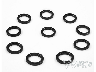 【T-Work's】TA-044BK　アルミ製シム【M5x6.9x1.0t/ブラック/10枚入】