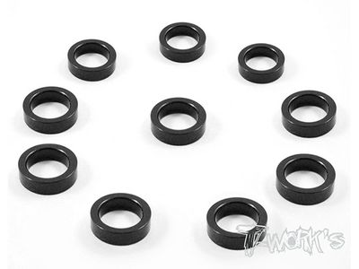 【T-Work's】TA-045BK　アルミ製シム【M5x6.9x2.0t/ブラック/10枚入】