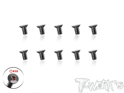 【T-Work's】TSS-305STC 64チタン製ウルトラシンフラットヘッドスクリュー【3&times;5mm/10本入】