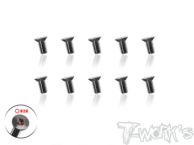 【T-Work's】TSS-306STC 64チタン製ウルトラシンフラットヘッドスクリュー【3&times;6mm/10本入】