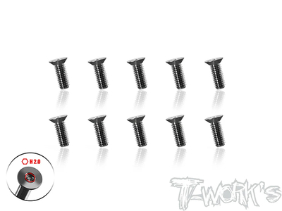 【T-Work's】TSS-308STC 64チタン製ウルトラシンフラットヘッドスクリュー【3&times;8mm/10本入】