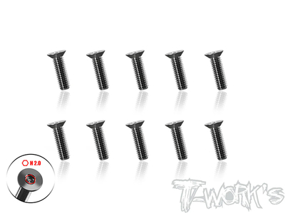 【T-Work's】TSS-310STC 64チタン製ウルトラシンフラットヘッドスクリュー【3&times;10mm/10本入】