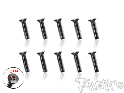 【T-Work's】TSS-312STC 64チタン製ウルトラシンフラットヘッドスクリュー【3&times;12mm/10本入】