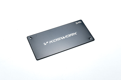 KOS04242　ブラックスチールバッテリーウェイト（ショートサイズ） 34g 94X46X1.0mm