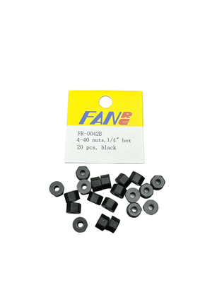 FR-0042B　4-40 1/4六角ナイロンナット(ブラック)(20個入)