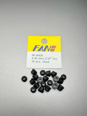 FR-0041B　4-40 3/16六角ナイロンナット(ブラック)(20個入)