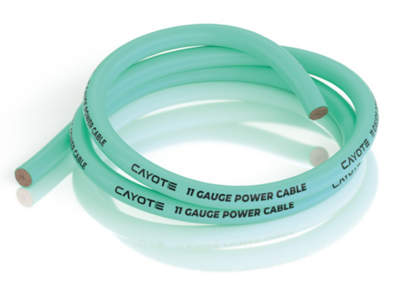【CAYOTE】CYECW07　CAYOTE 11AWG スリムシリコンワイヤー 1M オーロラグリーン 外径4.5ｍｍ