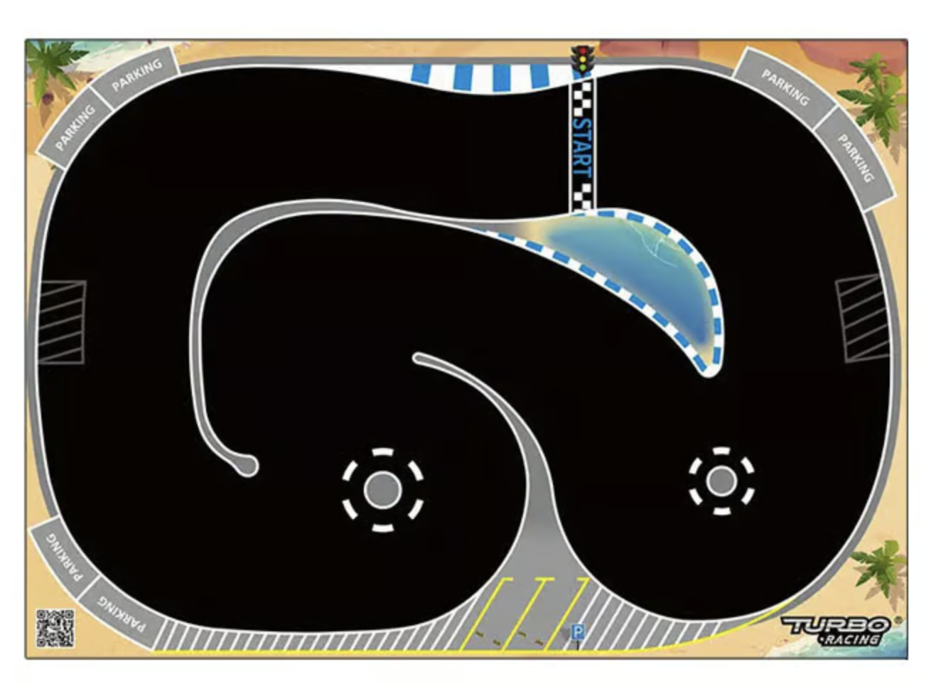 TURBO RACING】760260 1/76スケール RCドリフトカートラック 63×90cm 