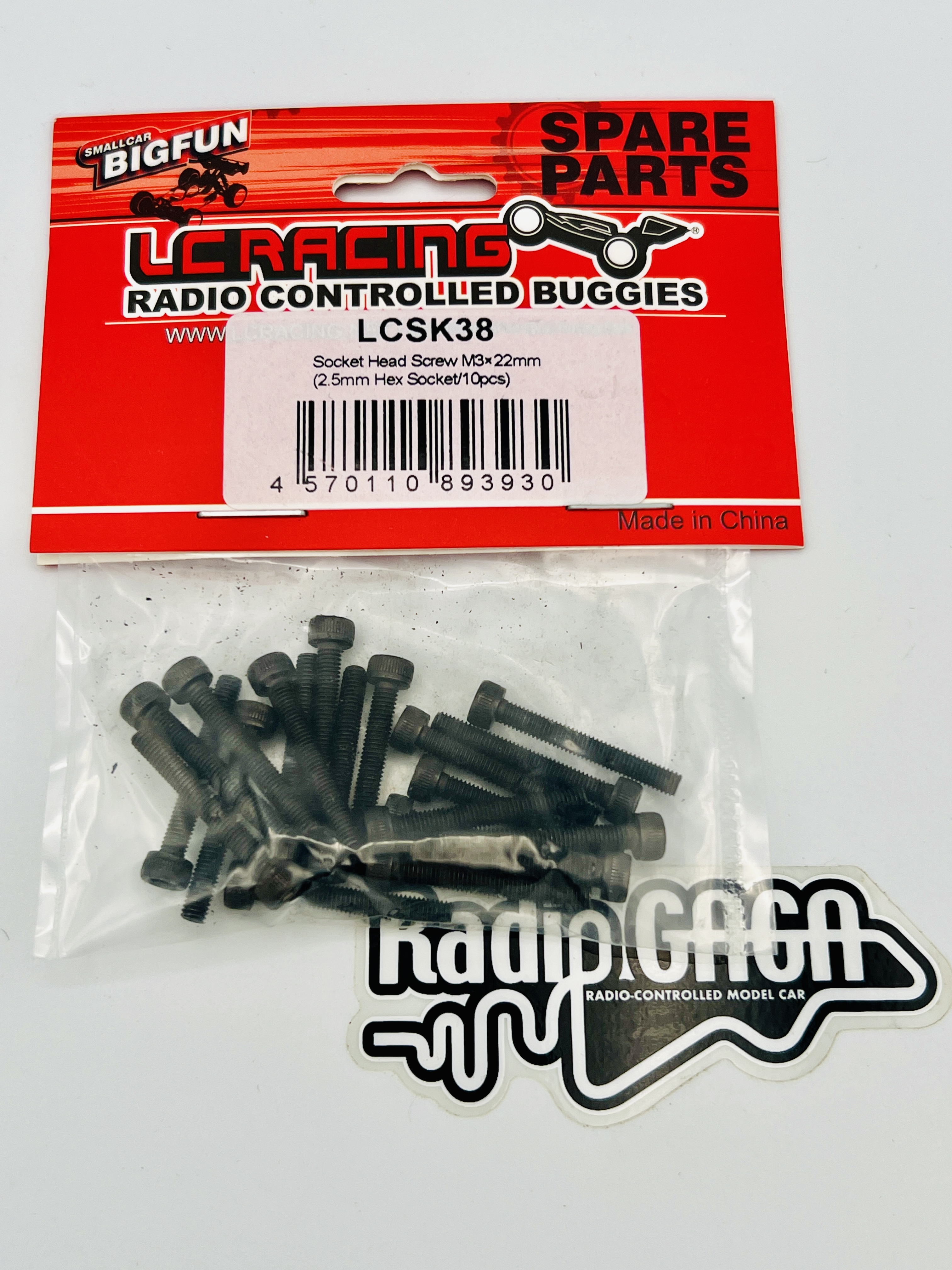 ラッキー　10枚　　　250225-8 LCレーシング】LCSK38 ソケットヘッドネジ M3x22mm(2.5mm Hex