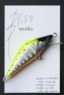 【合計2点まで】ブリスワークス｜Bliss works｜oi50 hs fat｜5.0cm / 6.7g シンキング｜color:YW.Yamame｜会津発ハンドメイドミノー(12083)