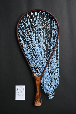 ワイズカスタム｜【会員5％OFF】ランディングネット｜45cm｜グリップ：花梨｜ネット：パウダーブルー｜ハンドメイド｜ストレート｜Wisecustom(12153)