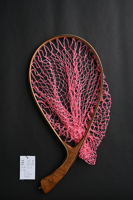 ワイズカスタム｜【会員5％OFF】ランディングネット｜45cm｜グリップ：チーク｜ネット：ピーチ｜ハンドメイド｜カーブ｜Wisecustom(12171)