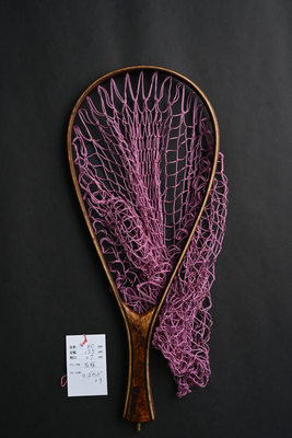 ワイズカスタム｜【会員5%OFF】ランディングネット｜40cm｜グリップ：花梨（スタンダード）｜ネット：フューシャ｜ハンドメイド｜ストレート｜Wisecustom(12214)