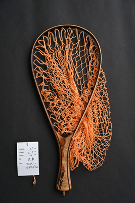 【会員5%OFF】｜ワイズカスタム｜ランディングネット｜35cm｜グリップ：花梨（スタンダード）｜ネット：ホットピンク｜ハンドメイド｜Wisecustom(12266)