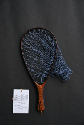 ワイズカスタム｜【会員5％OFF】ランディングネット｜25cm※サイズ注意｜グリップ：花梨｜ネット：ロイヤルブルー｜ハンドメイド｜ストレート｜Wisecustom(12293)