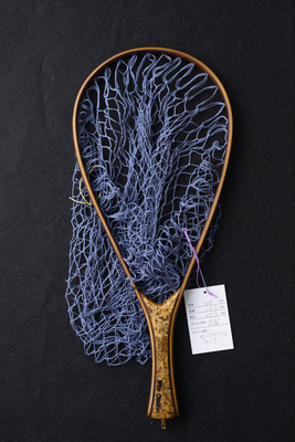 ワイズカスタム｜【会員5%OFF】ランディングネット｜40cm｜グリップ：花梨（プレミアム）｜ネット：MDブルー｜ハンドメイド｜ストレート｜Wisecustom(12537)